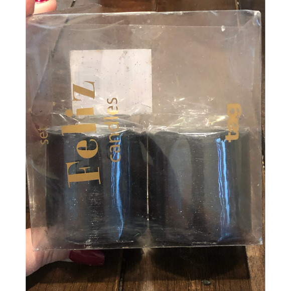 NWT TAG Black Sparkly Glitter Votive Candles Halloween Set of 4 - Picture 9 of 11